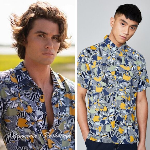 NATIVE YOUTH Other - Native Youth Geo Flora Short Sleeve Button-Down Shirt ASO John B in Outer Banks